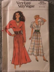 9802 EZ VOGUE LONG SS-LS FLARE DRESS PATTERN 8-12 or 14-18 uncut choice